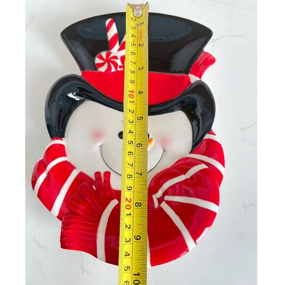 Fitz and Floyd Winter Snowman Canape Plate "Sugar Coated Christmas" 10" EUC - Picture 5 of 6